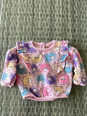 Care Bears Pastel Multi-Color Sweatshirt - Pink Trim 3-6 Months